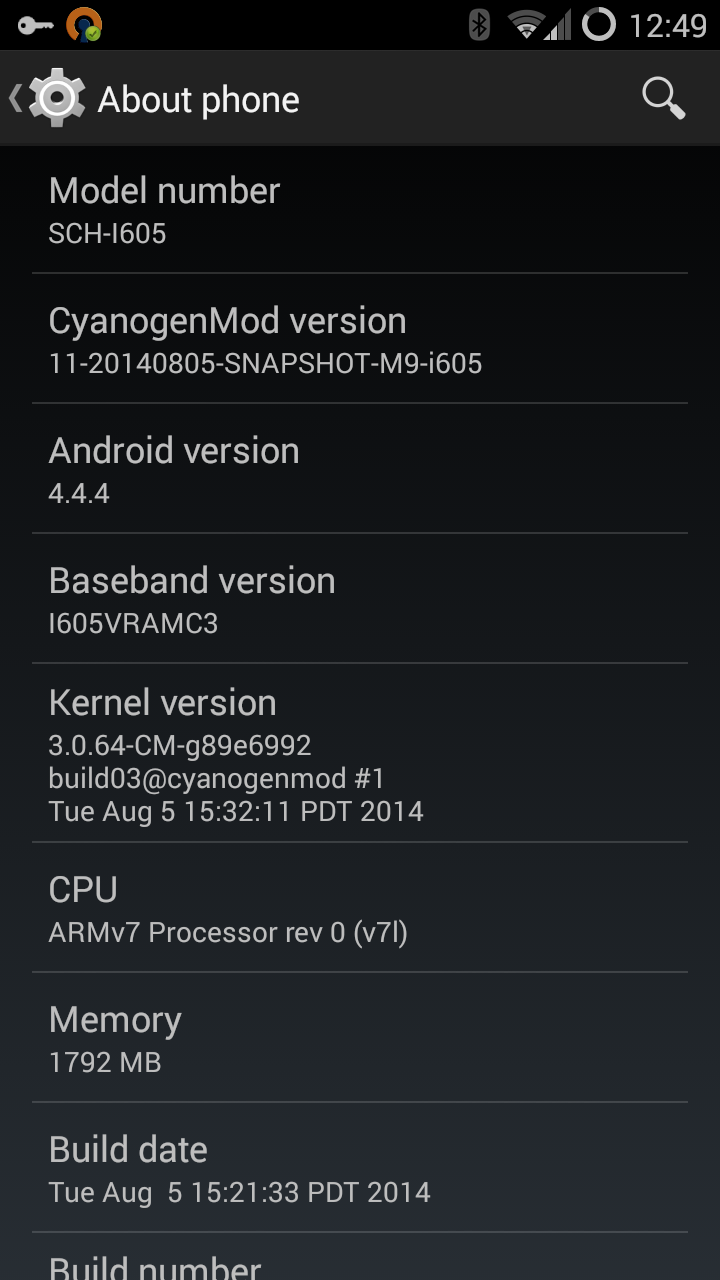 CyanogenMod Screenshot - About Phone